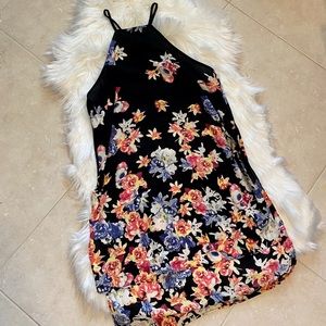 Express Black Floral Halter Cover Up Size Small